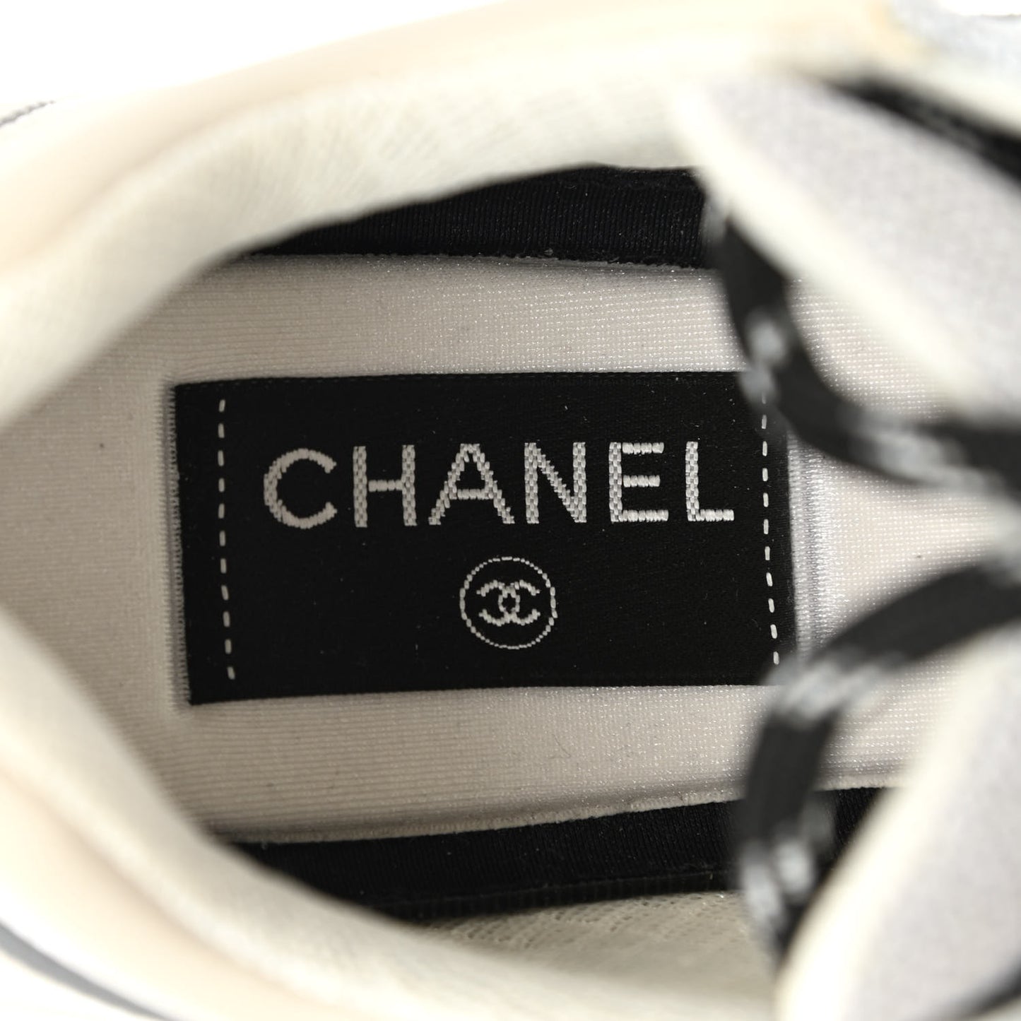 Nylon Calfskin Suede Womens CC Sneakers 36 Grey White