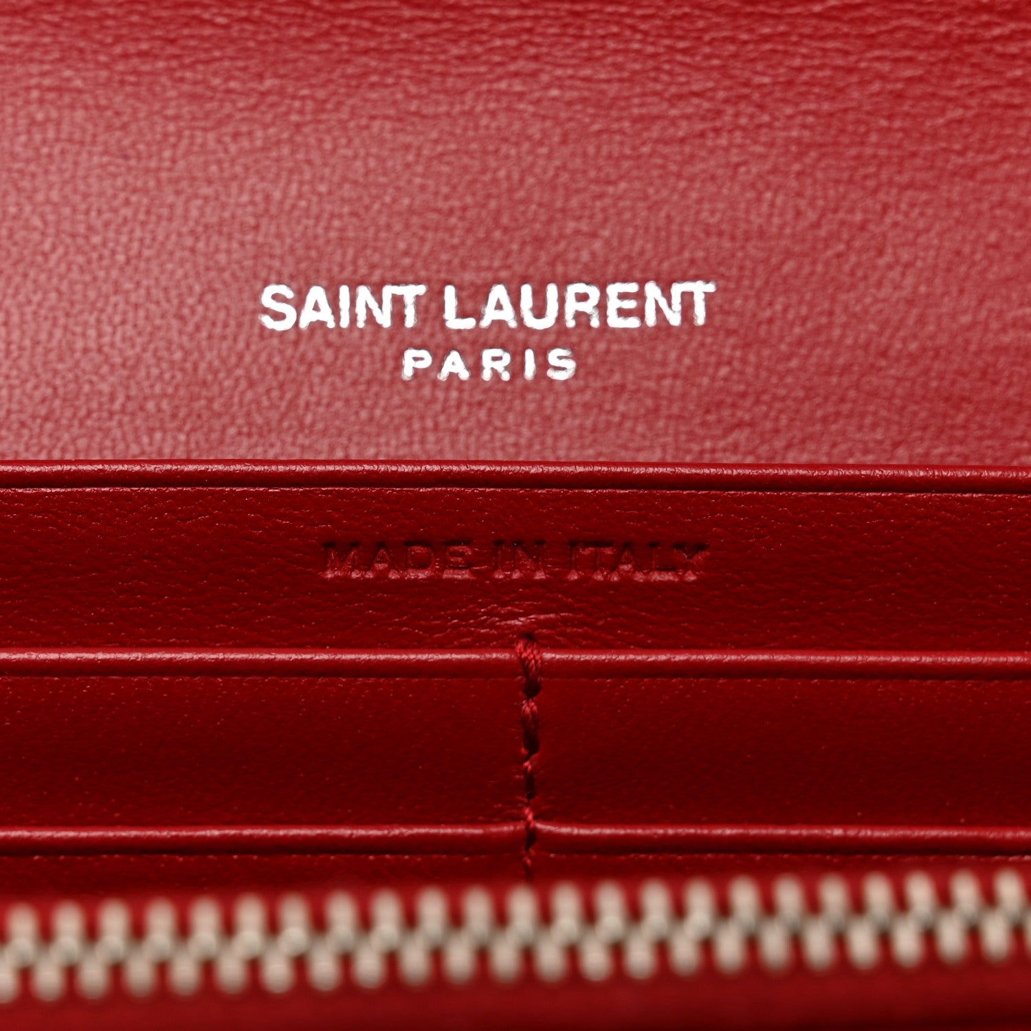 Saint Laurent Lambskin Y Quilted Monogram Large Loulou Flap Wallet Rouge Eros 7 of 9
