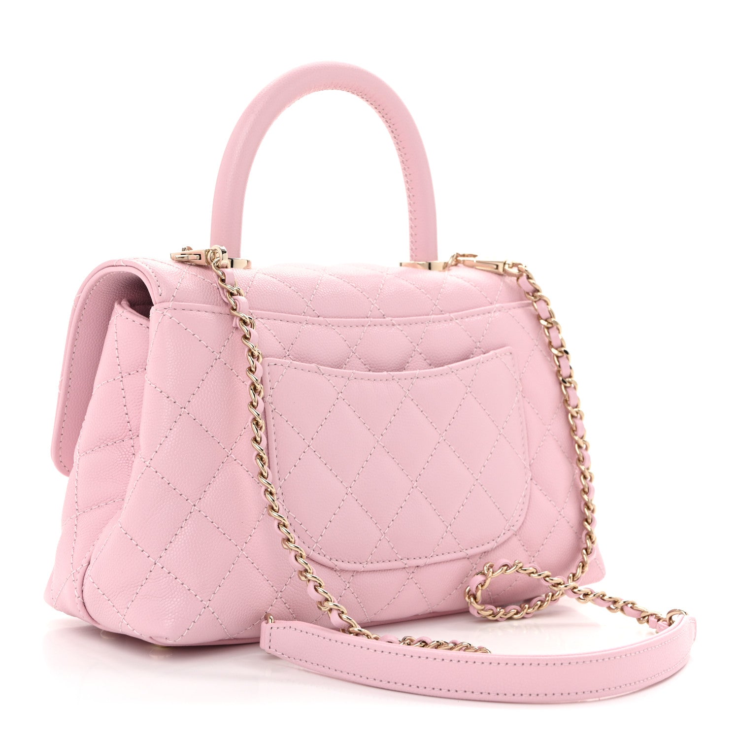 Chanel Caviar Quilted Mini Coco Handle Flap Light Pink 3 of 10