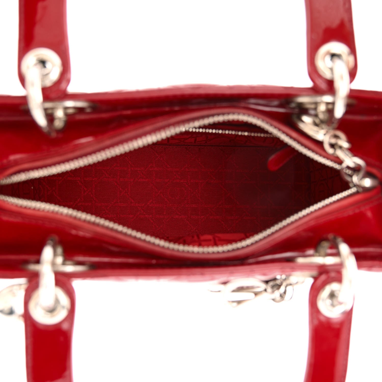 Christian Dior Patent Cannage Medium Lady Dior Red 5 of 13
