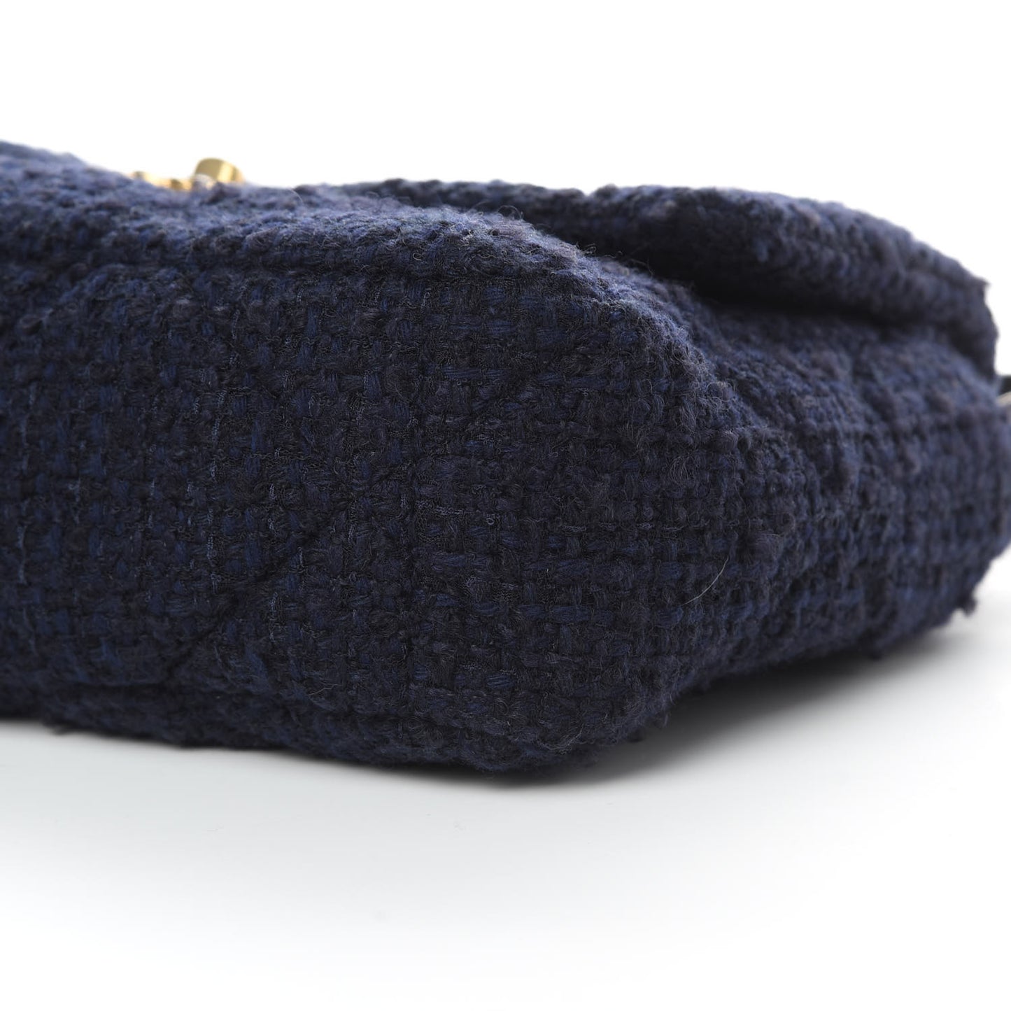 Tweed Quilted Large 19 Flap Navy Blue