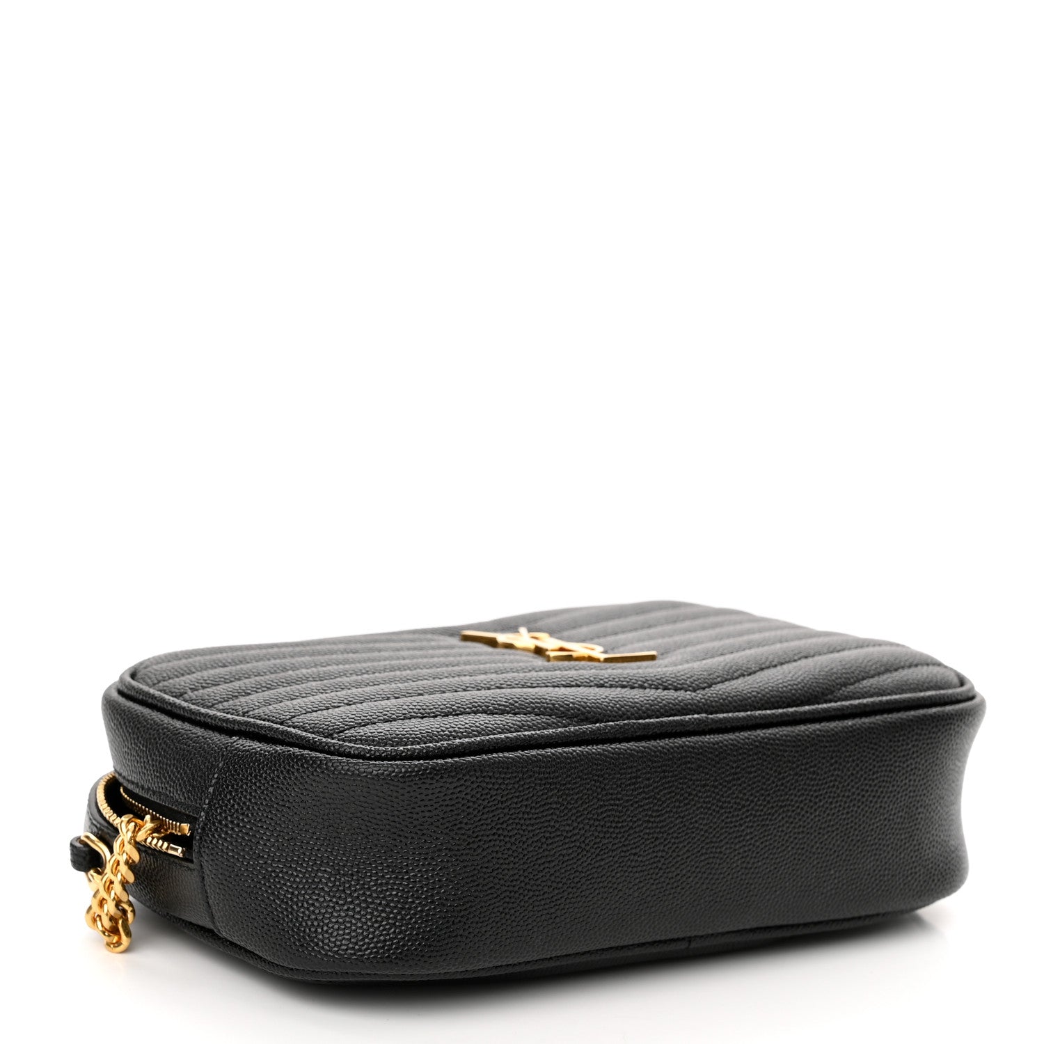 Saint Laurent Grain De Poudre Matelasse Monogram Mini Lou Camera Bag Black 4 of 12