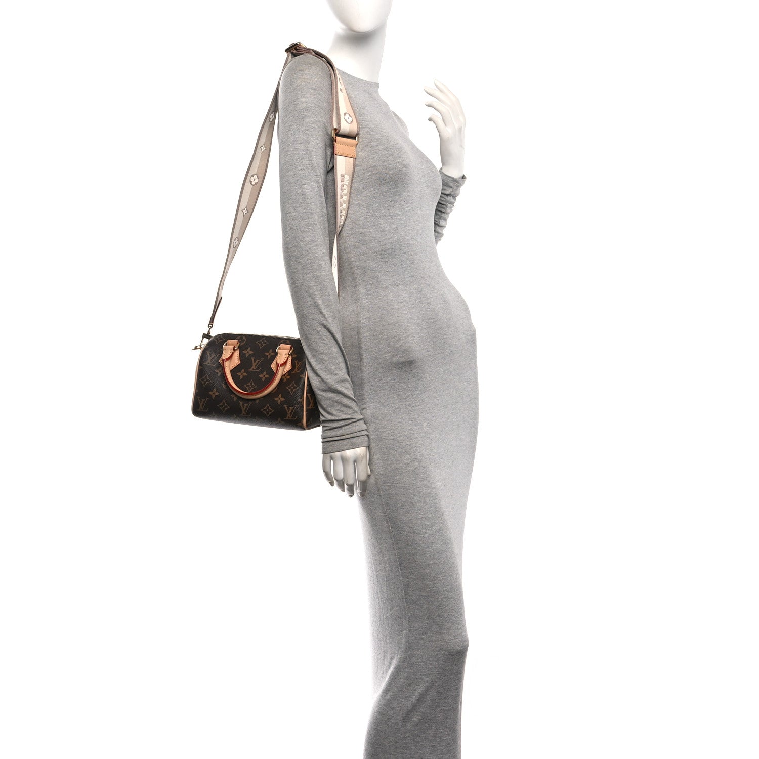 Louis Vuitton Monogram Speedy Bandouliere 20 Beige 2 of 10