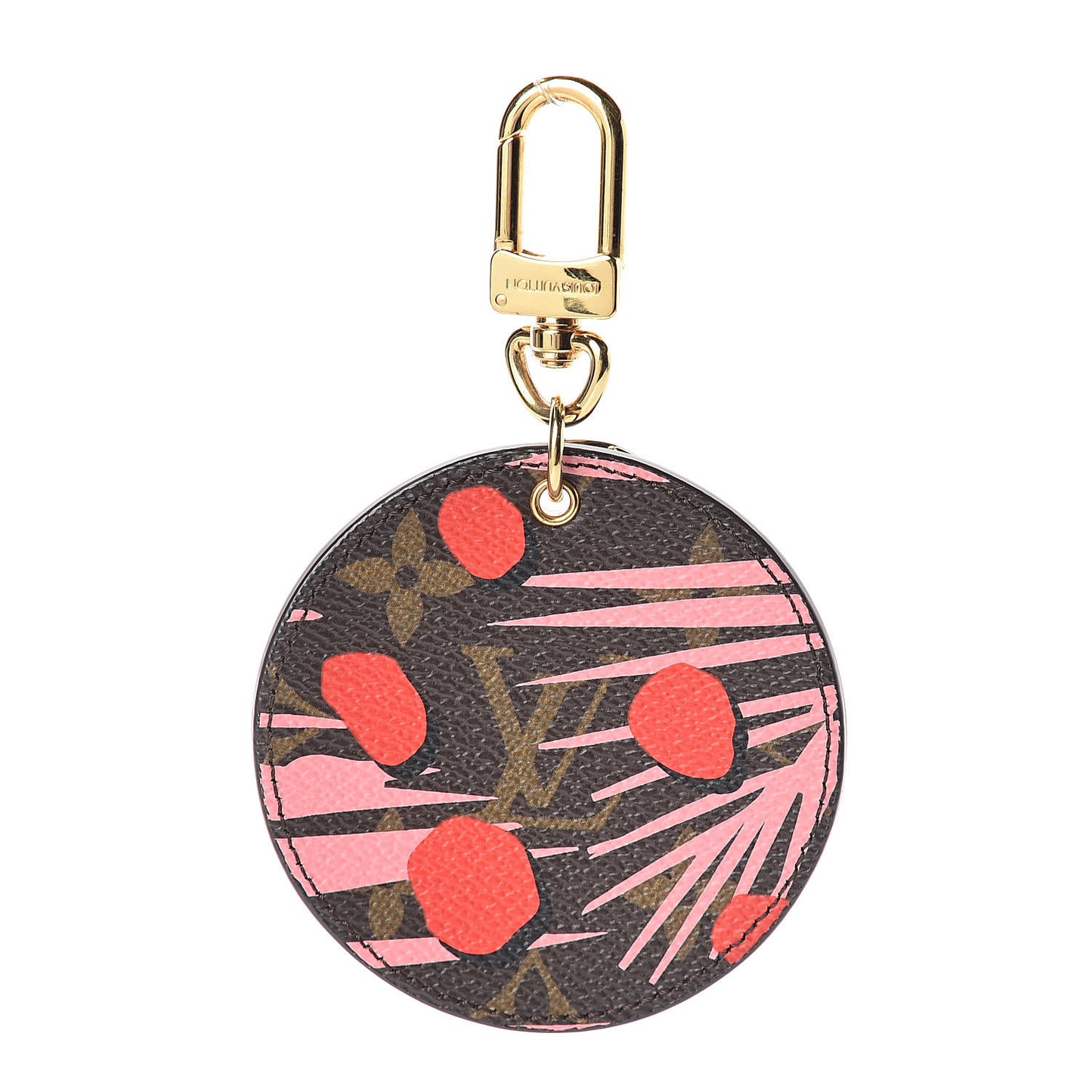 Monogram Jungle Dots Bag Charm Key Ring Sugar Pink Poppy
