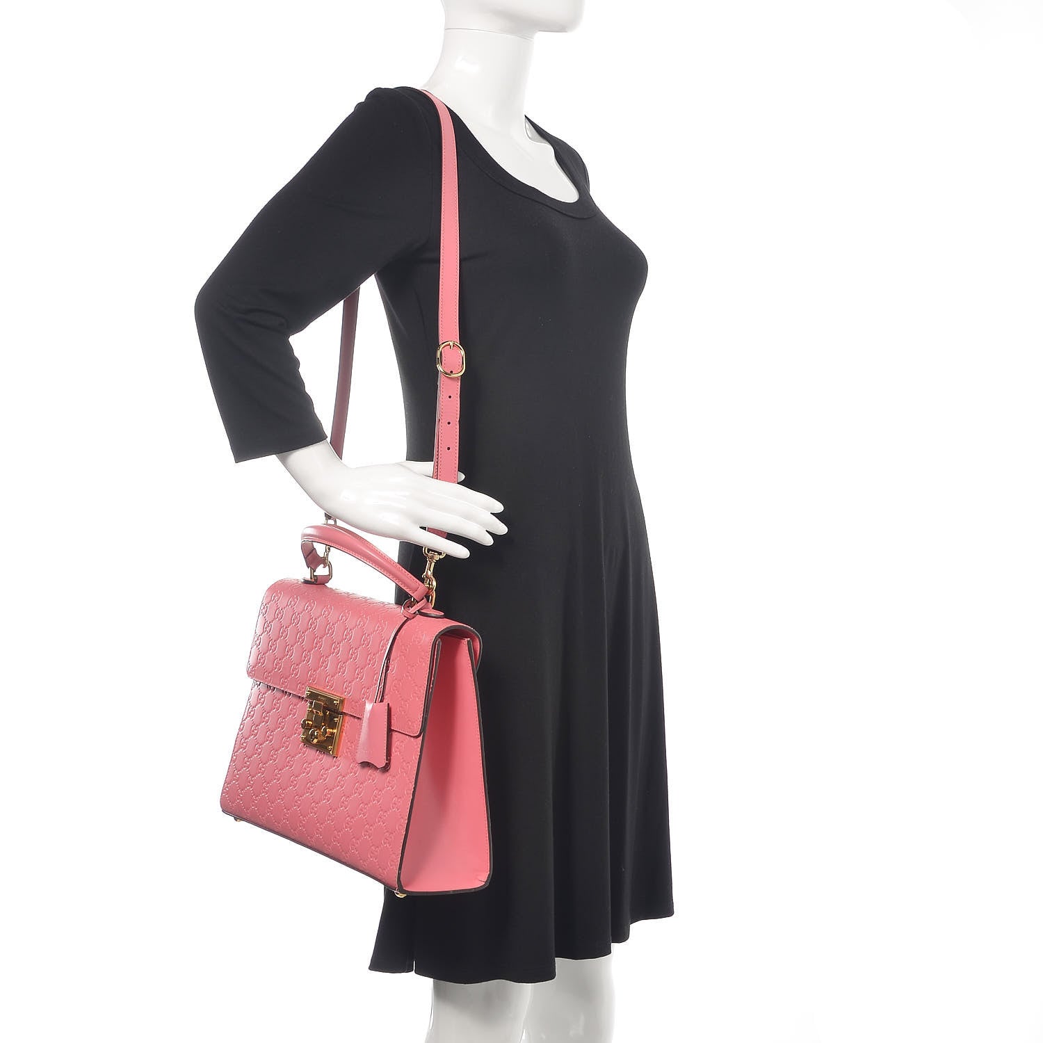 Gucci Guccissima Signature Medium Padlock Top Handle Bag Flush 2 of 16