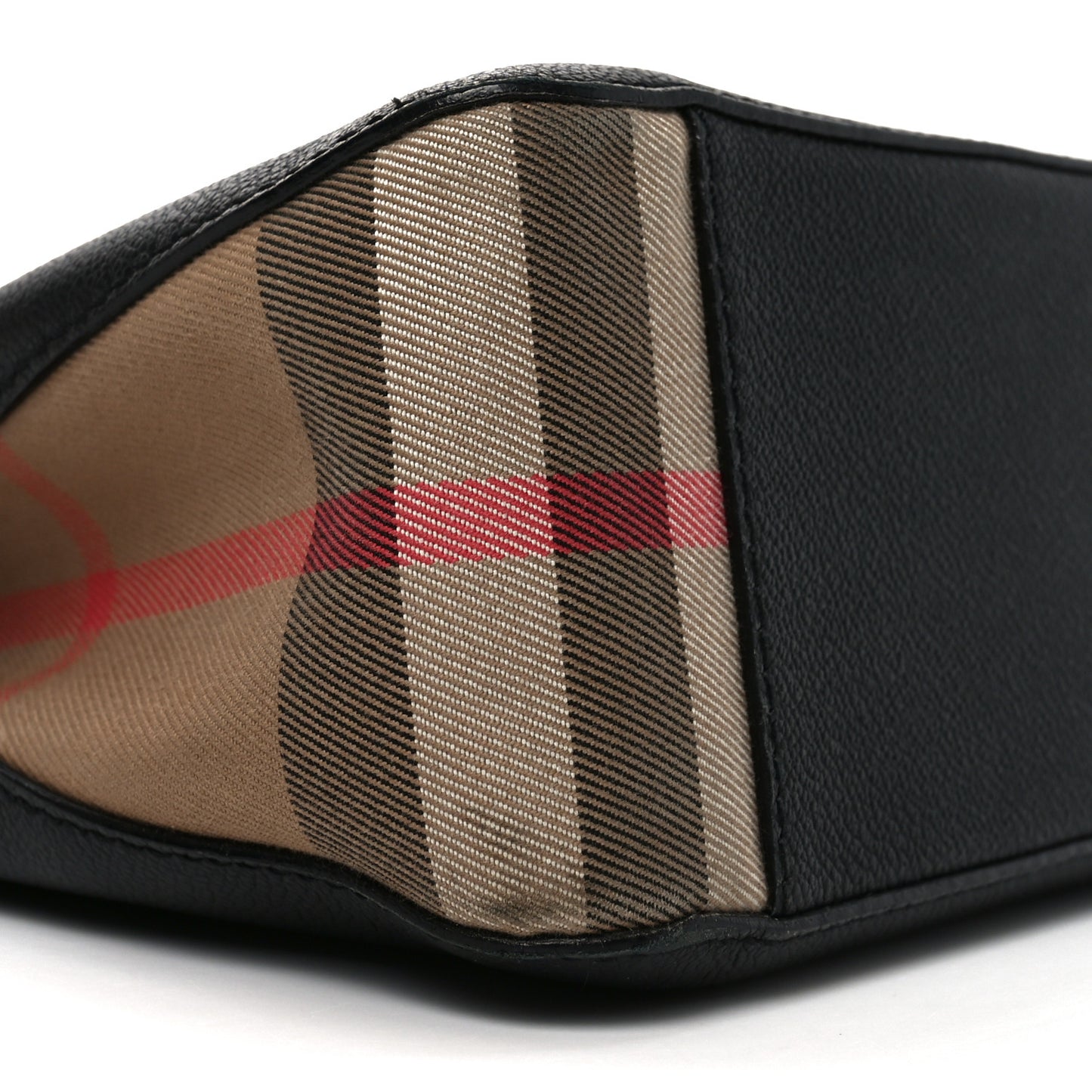 Soft Grain Calfskin House Check Small Helmsley Crossbody Black
