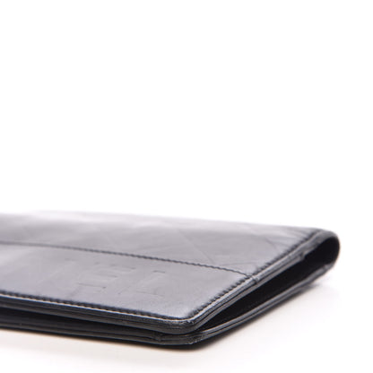 Chanel Lambskin Embossed Logo Yen Wallet Black 10 of 12