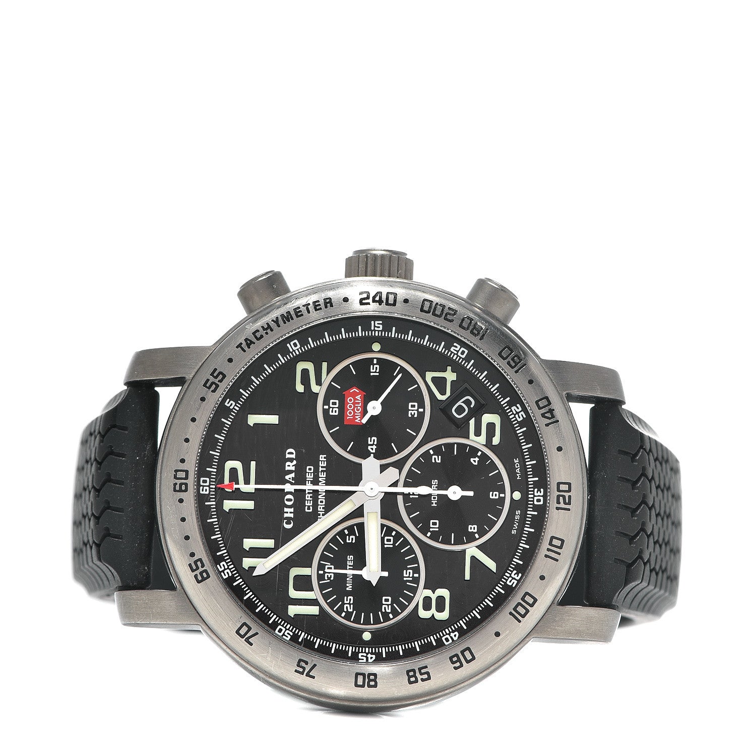 Chopard Titanium Rubber 39mm Mille Miglia Chronograph Automatic Watch Black 3 of 7