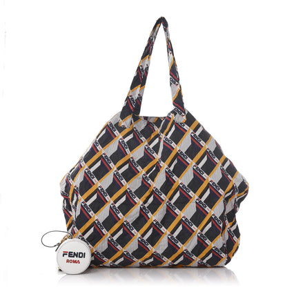 Fendi X FILA Calfskin Mania Tote Charm White Blueberry Multicolor 7 of 8