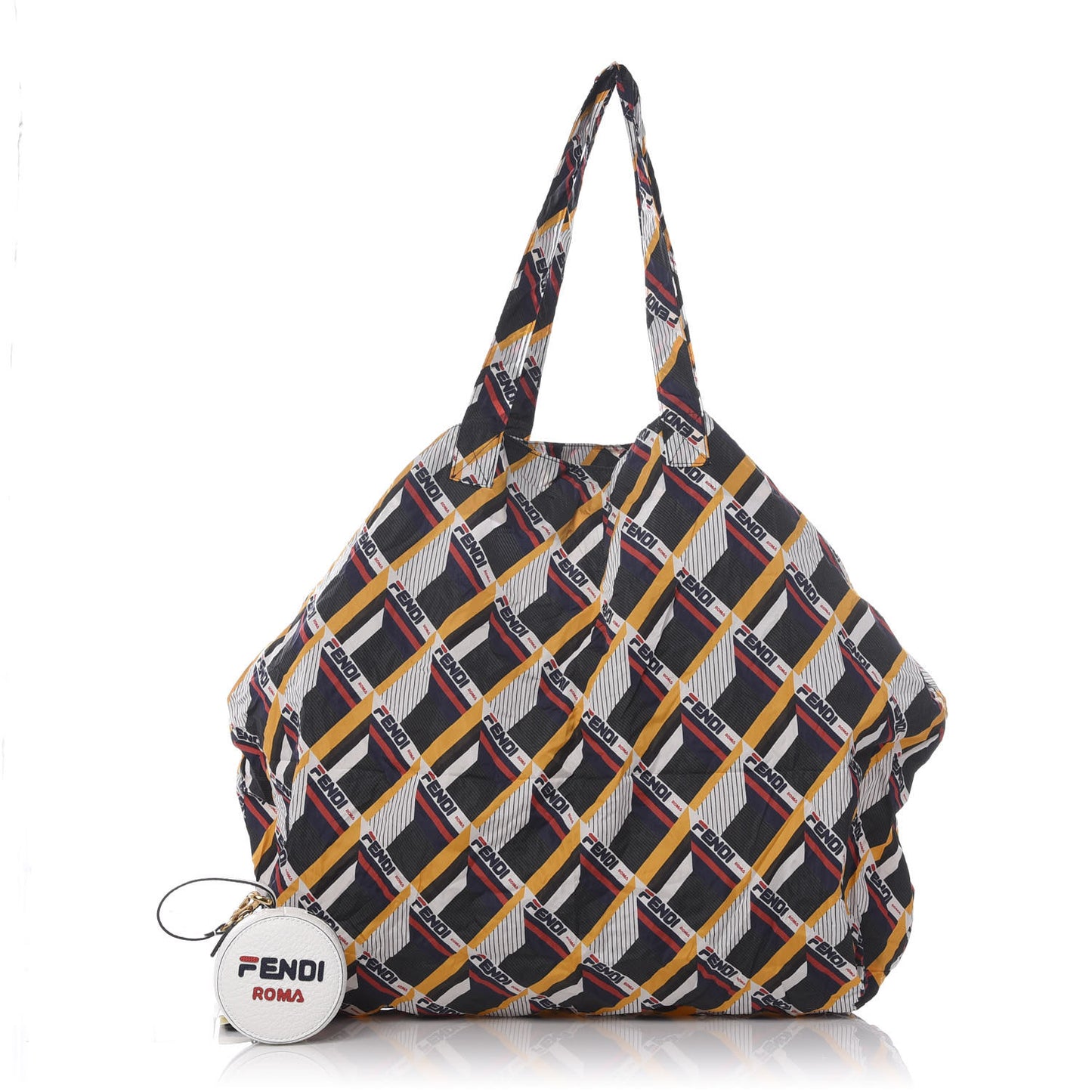 X FILA Calfskin Mania Tote Charm White Blueberry Multicolor