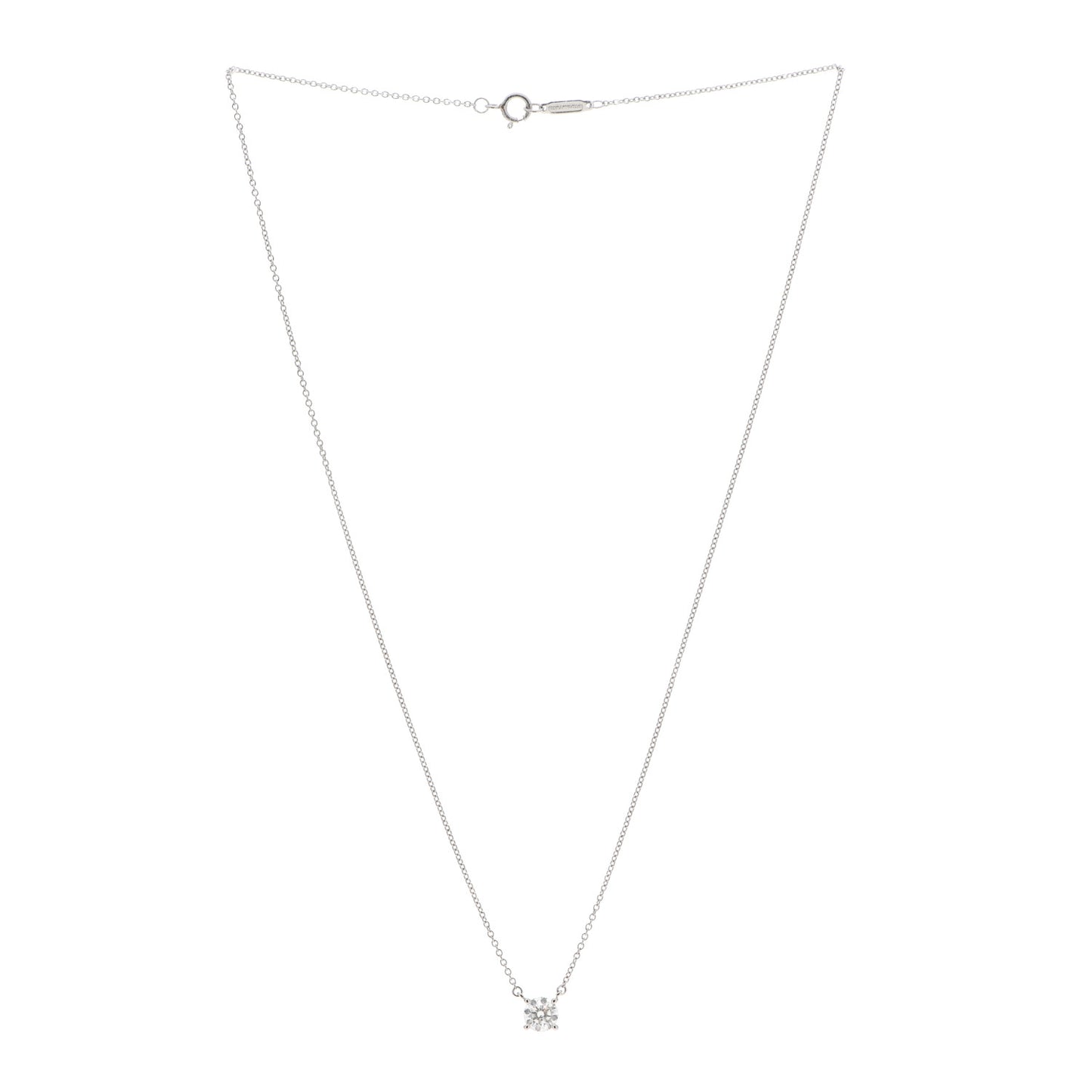 Platinum Diamond .61ct Solitaire Pendant Necklace