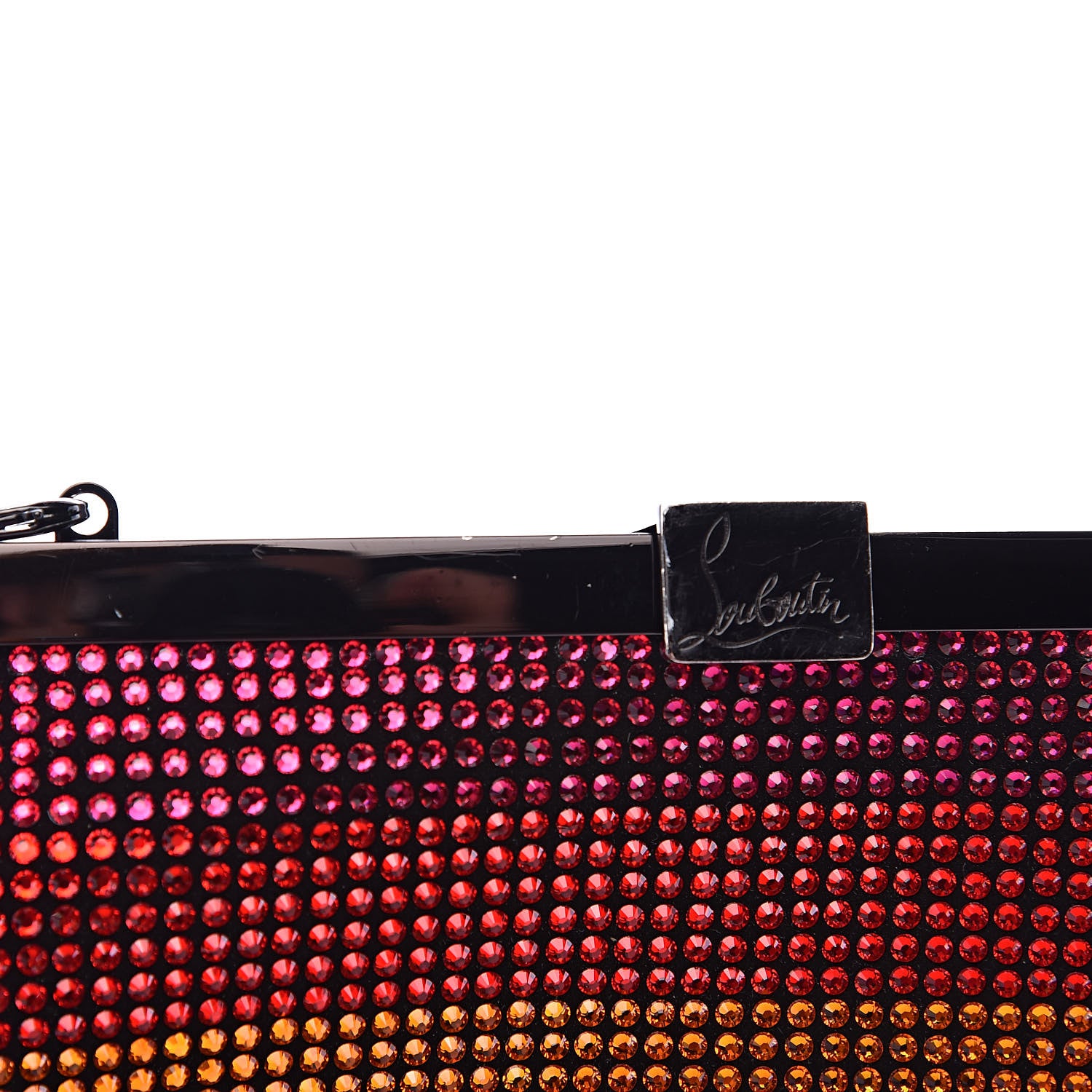 Christian Louboutin Suede Crystal Strass Small Palmette Clutch Rainbow 11 of 12