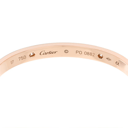 Cartier 18K Pink Gold 4 Diamond LOVE Bracelet 17 6 of 8