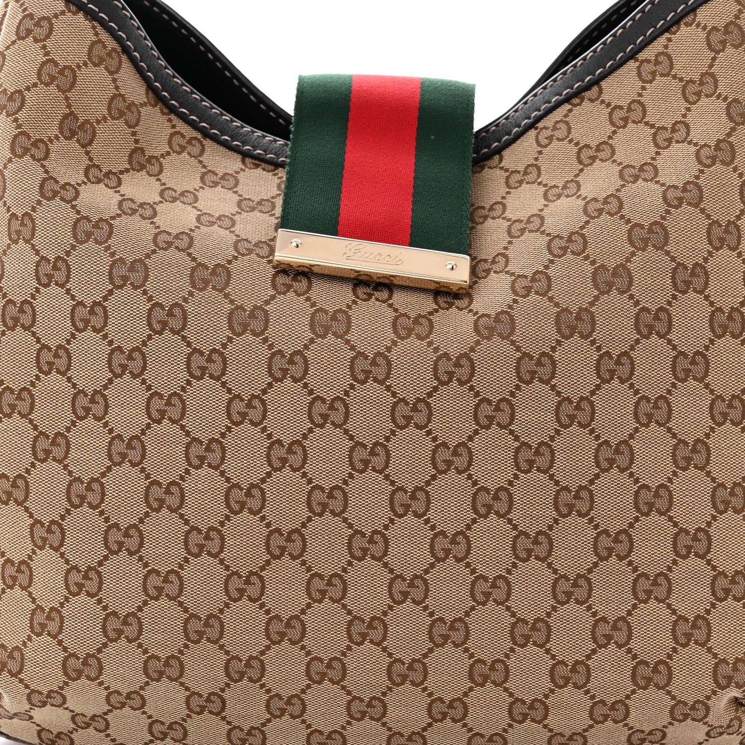 Gucci Monogram Large New Ladies Web Hobo Dark Brown 8 of 10