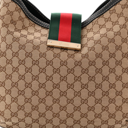 Gucci Monogram Large New Ladies Web Hobo Dark Brown 8 of 10