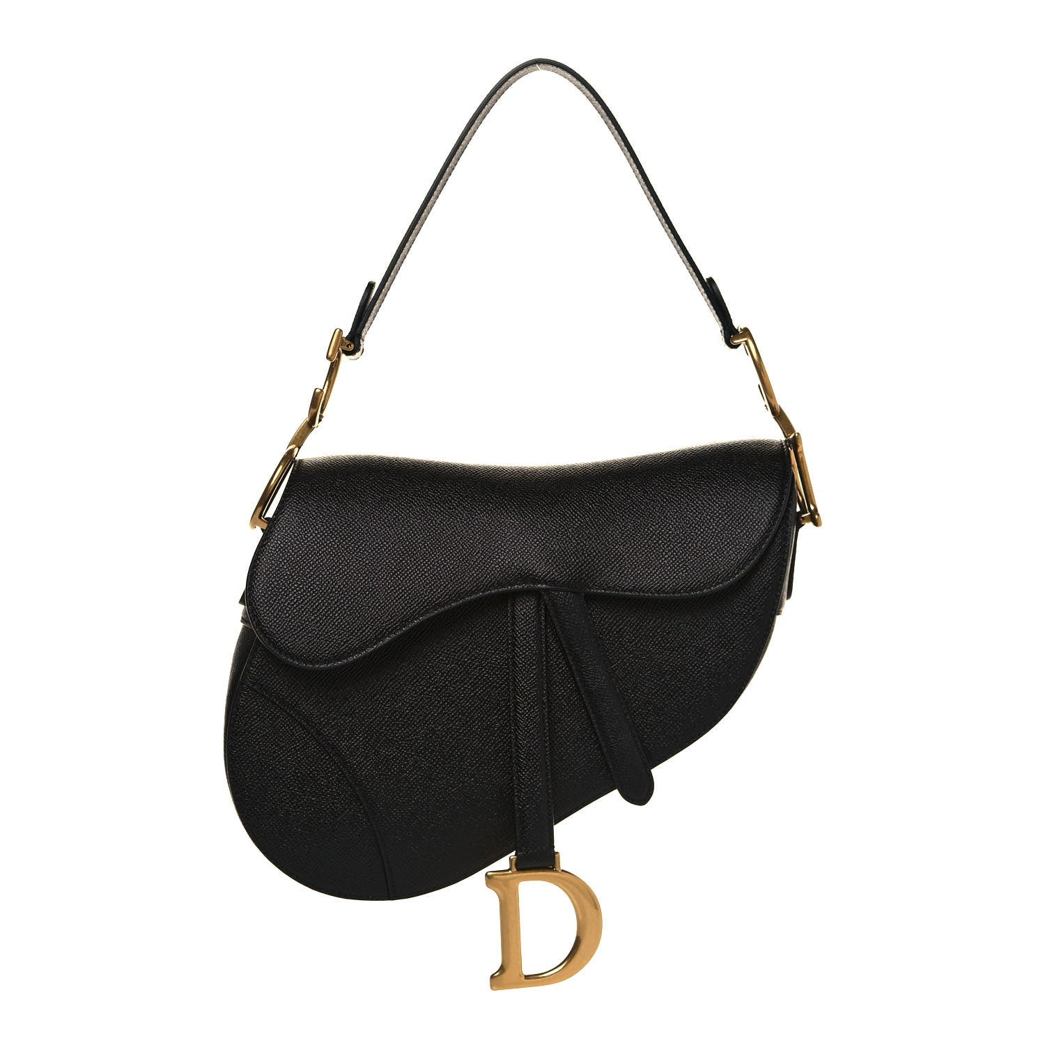 Christian Dior Grained Calfskin Saddle Bag Black 1 of 13