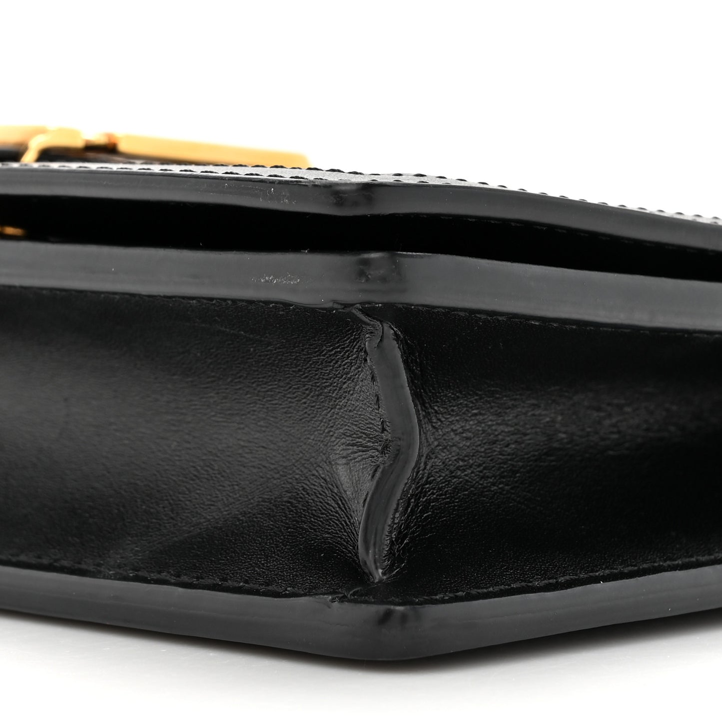 Calfskin Greca Goddess Wallet On Chain Black