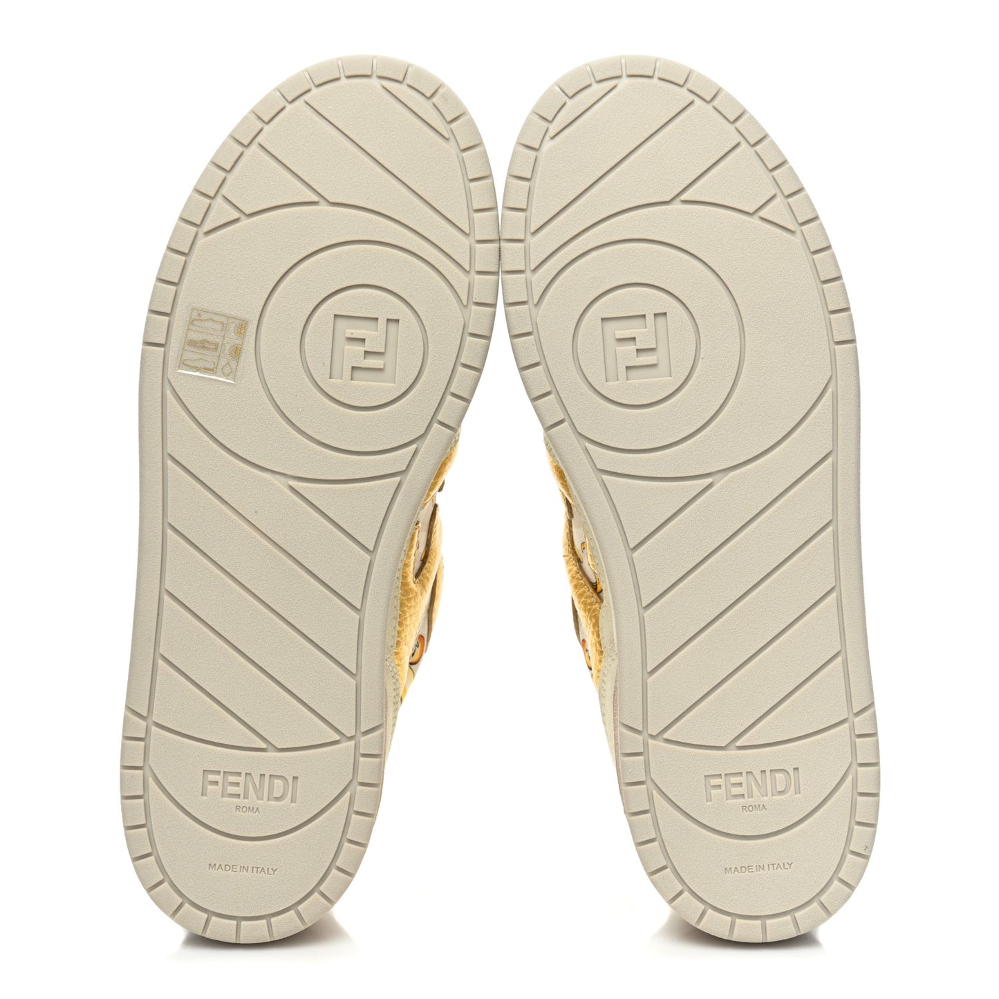 X FENDI Fabric FF Baroque Womens Fendace Match Sneakers 39 Gold Multicolor