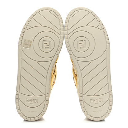 Versace X FENDI Fabric FF Baroque Womens Fendace Match Sneakers 39 Gold Multicolor 6 of 8