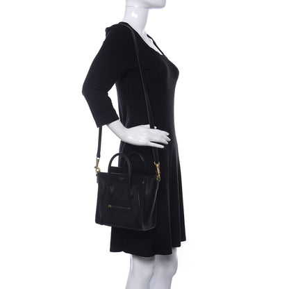 Celine Smooth Calfskin Nano Luggage Black 2 of 10