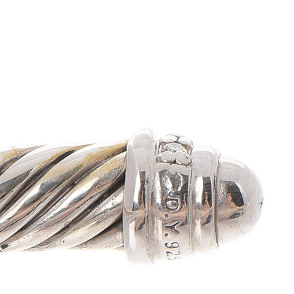 David Yurman Sterling Silver Diamond 5mm Cable Classics Cuff 6 of 7