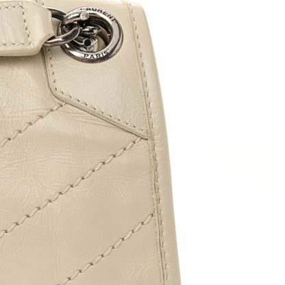 Saint Laurent Crinkled Calfskin Matelasse Monogram Medium Niki Chain Satchel Crema Soft 11 of 15
