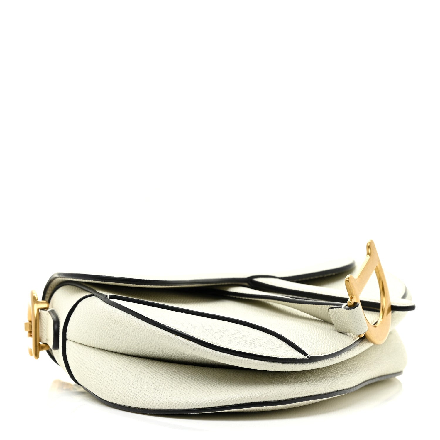 Christian Dior Grained Calfskin Saddle Bag White 4 of 13