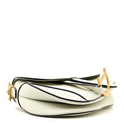 Christian Dior Grained Calfskin Saddle Bag White 4 of 13