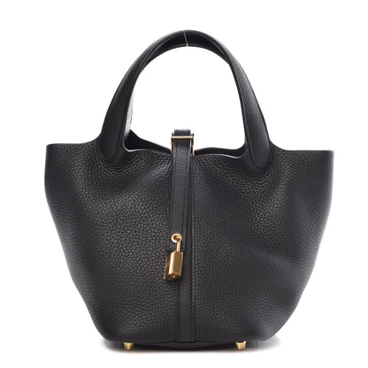 Hermes Taurillon Clemence Picotin Lock 18 PM Black 1 of 10