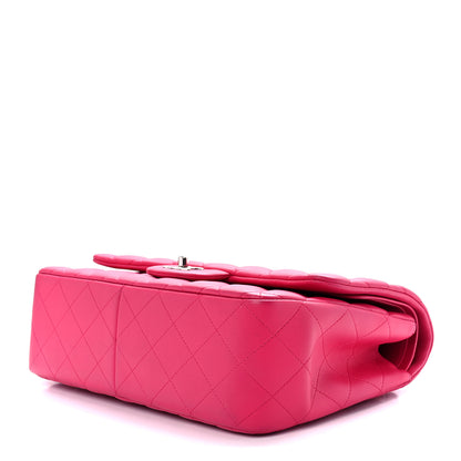 Chanel Lambskin Quilted Jumbo Double Flap Dark Pink 9 of 15