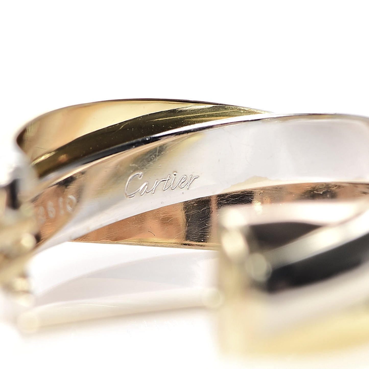 18K Pink Yellow White Gold 9.5mm Trinity Hoop Earrings