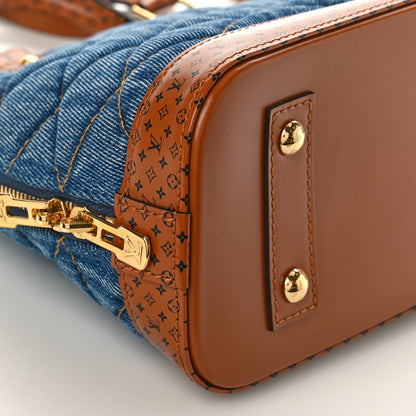 Louis Vuitton Denim Calfskin Reverse Monogram Malletage Alma BB Blue 6 of 7