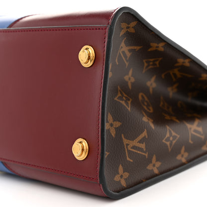 Louis Vuitton Calfskin Monogram City Steamer MM Blue Burgundy White 10 of 11