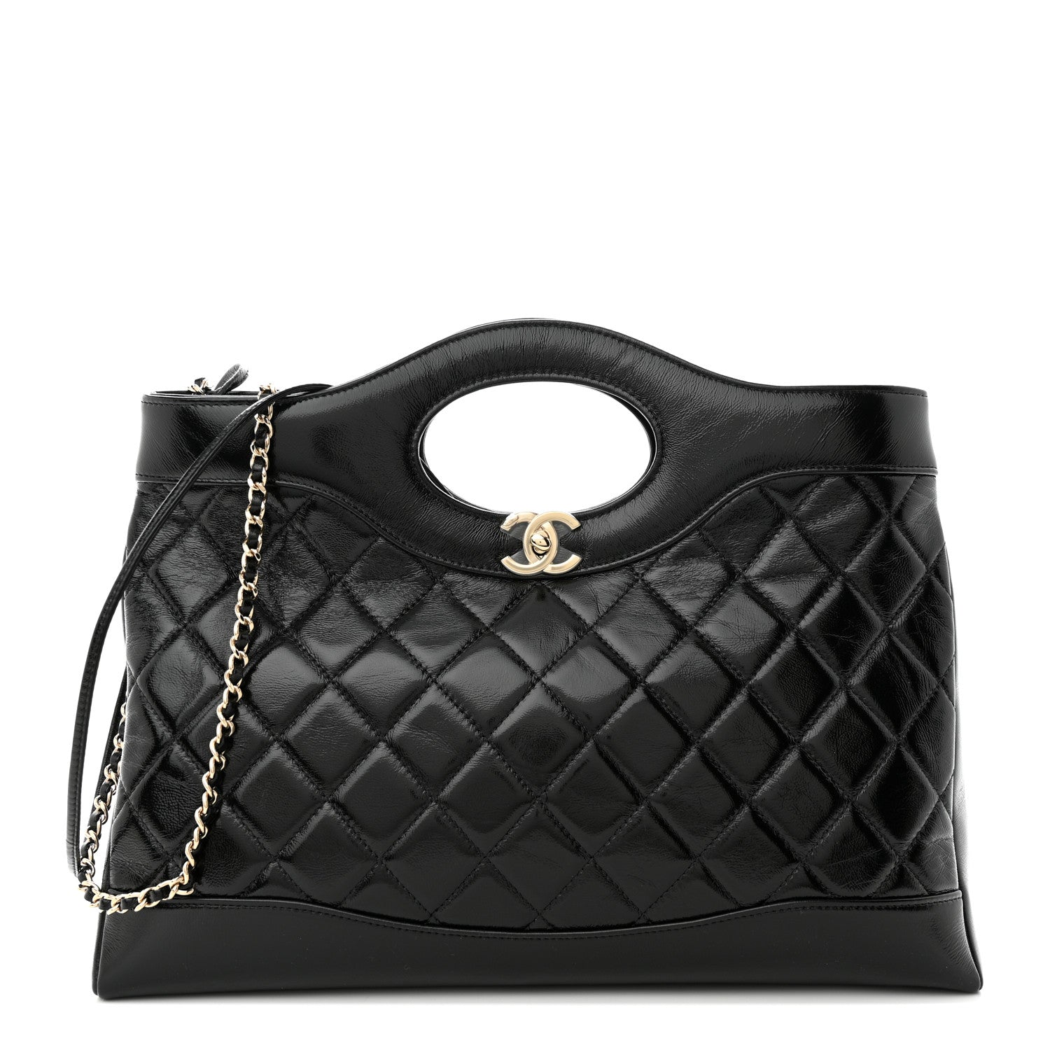 Chanel Shiny Lambskin Quilted 31 Shopping Bag Black 1 of 10