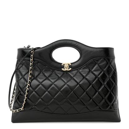 Chanel Shiny Lambskin Quilted 31 Shopping Bag Black 1 of 10