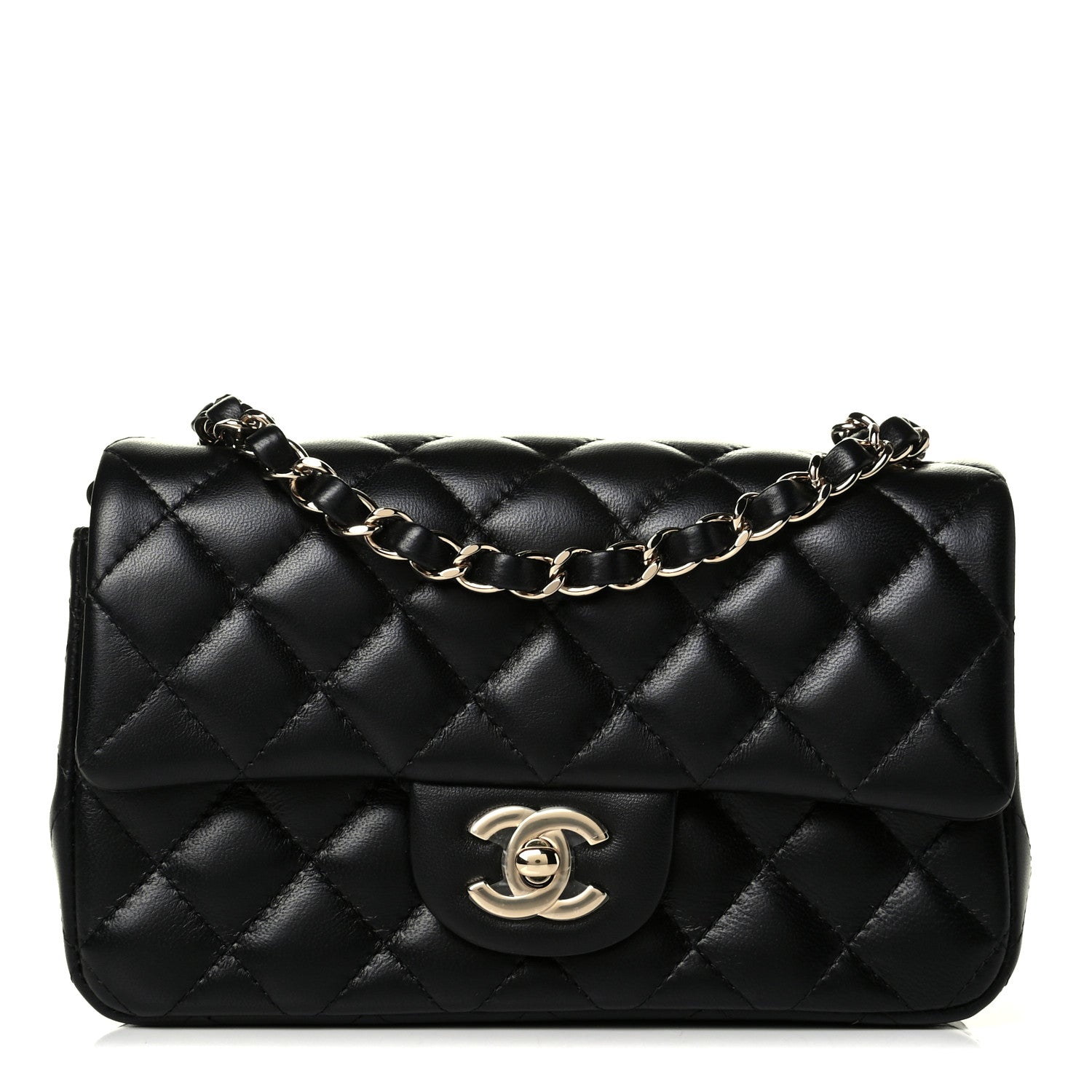 Chanel Lambskin Quilted Mini Rectangular Flap Black 1 of 6