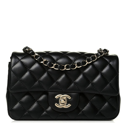 Chanel Lambskin Quilted Mini Rectangular Flap Black 1 of 6