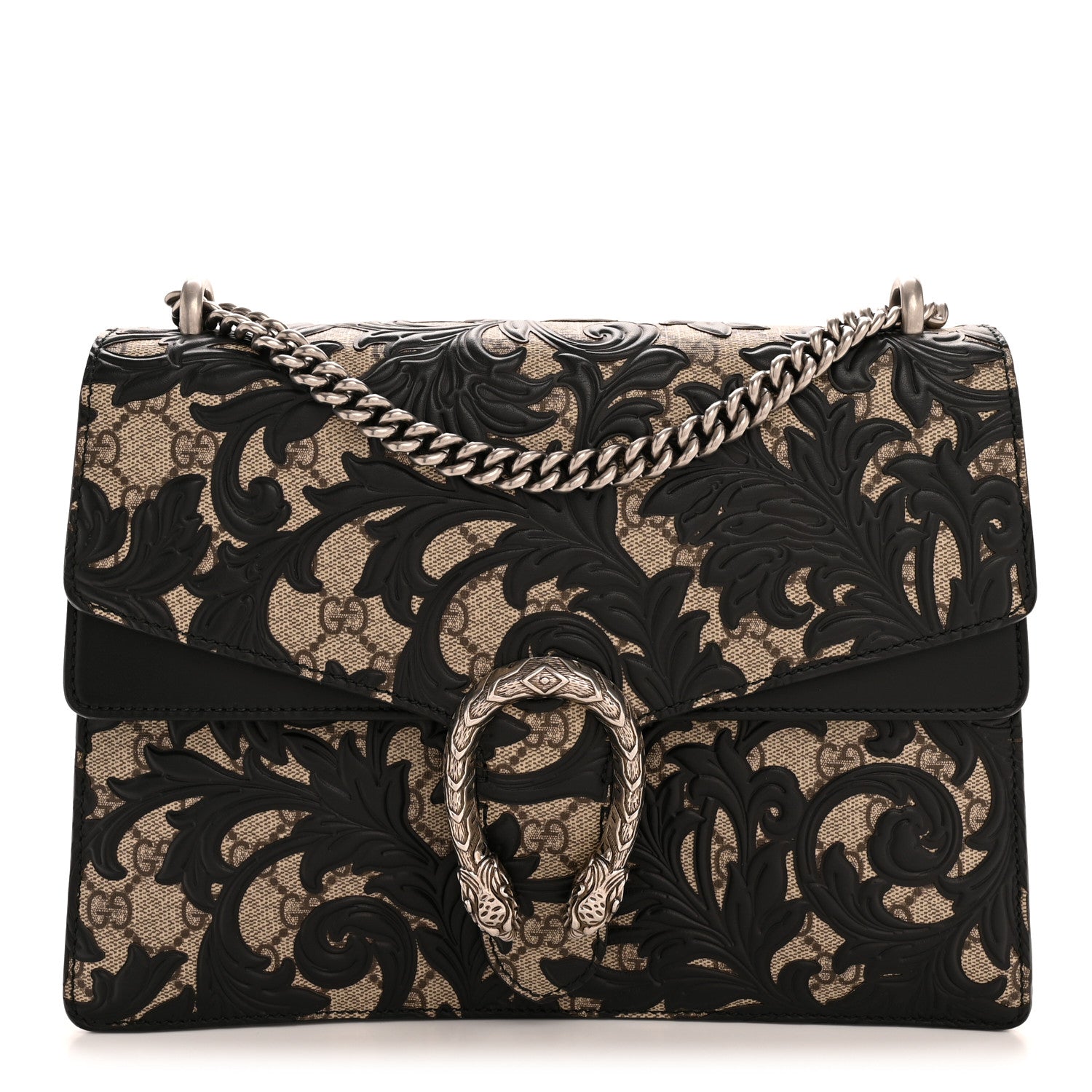 Gucci GG Supreme Monogram Arabesque Medium Dionysus Shoulder Bag Black 1 of 14