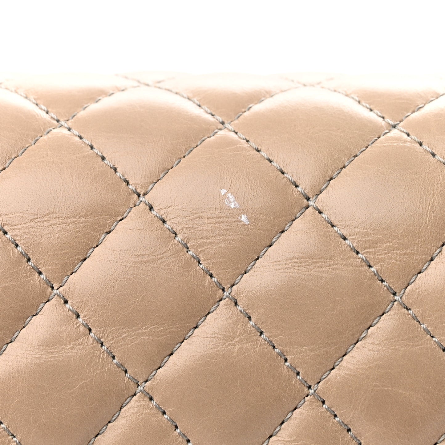 Glazed Calfskin Quilted New Medium Boy Chained Flap Beige