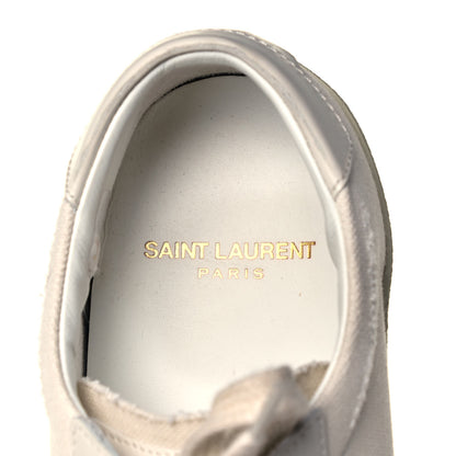 Saint Laurent Distressed Canvas Court Classic Sneakers 35.5 Panna 7 of 7