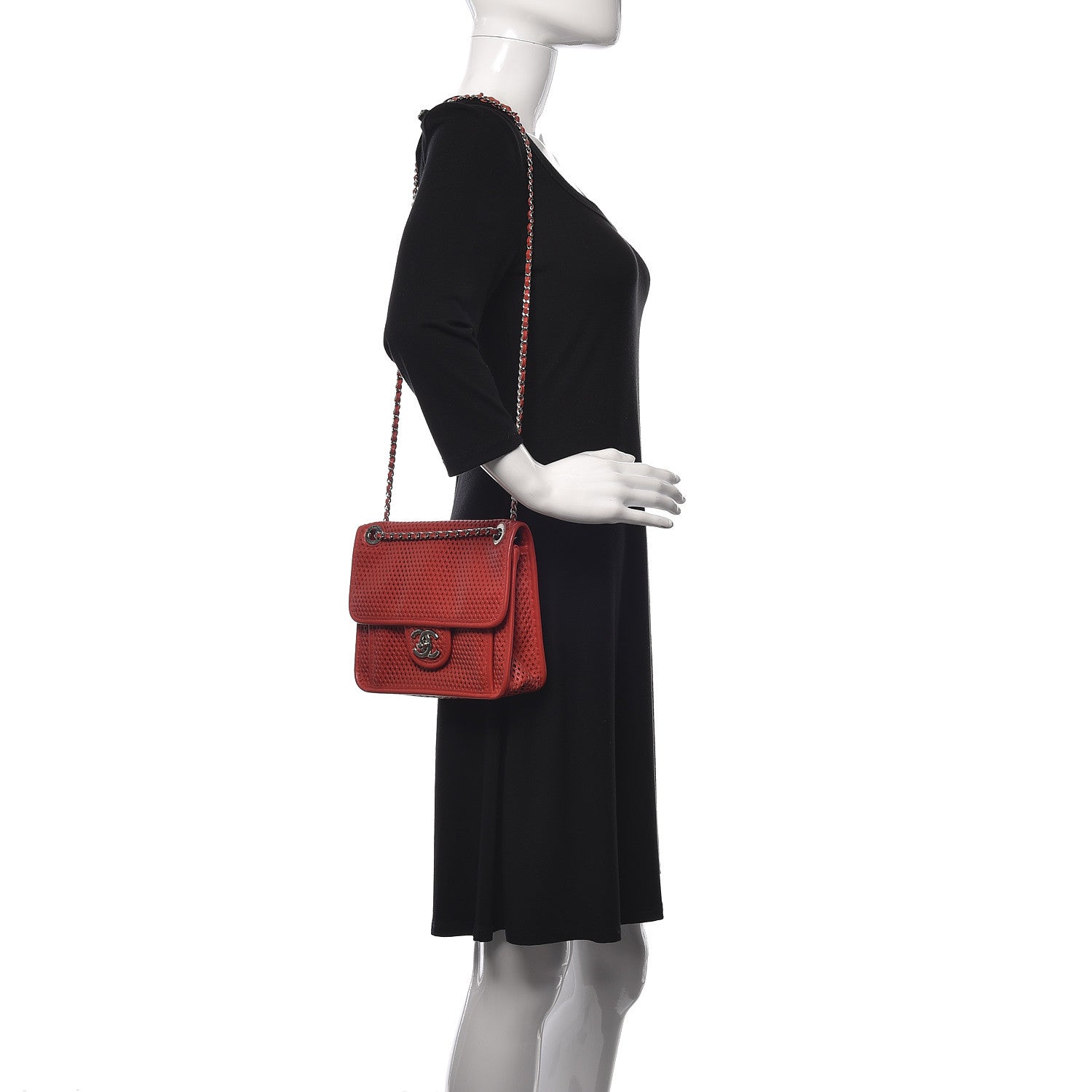 Chanel Perforated Calfskin Small Up In The Air Flap Red 3 of 12