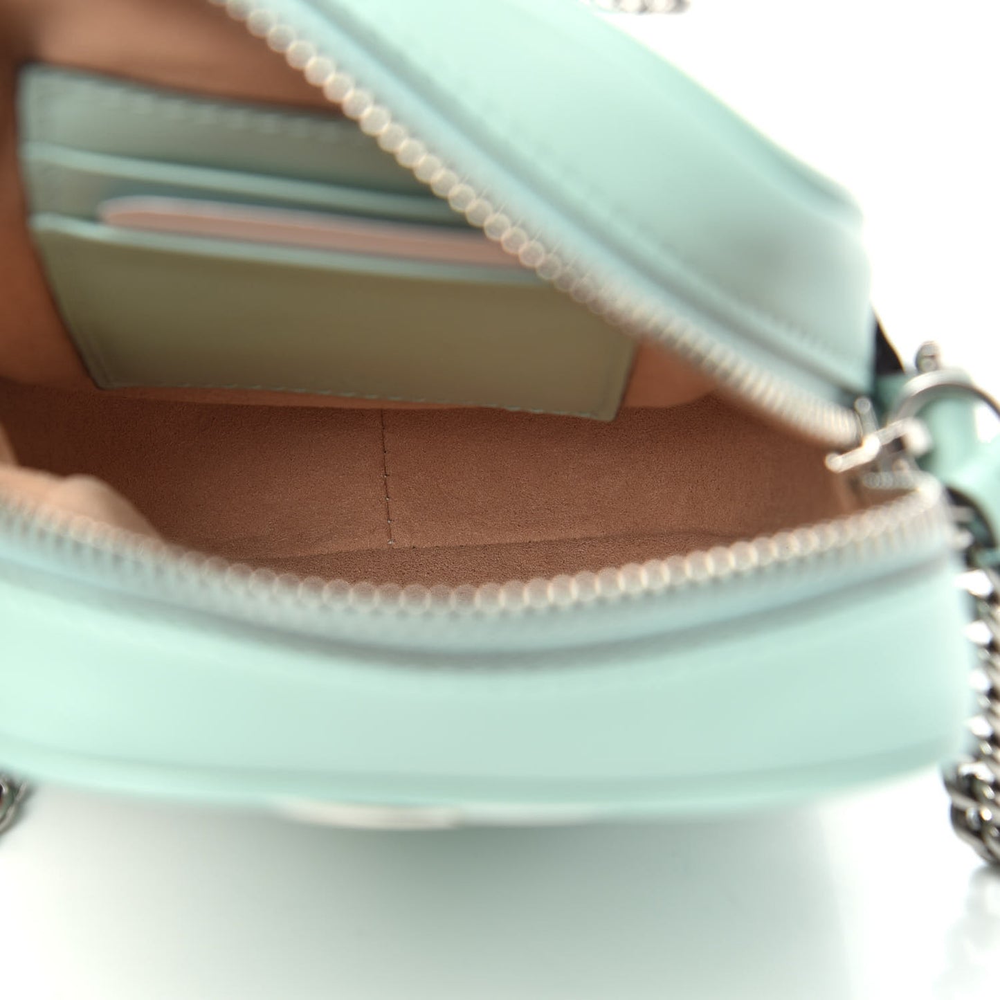 Calfskin Matelasse Mini GG Marmont Crossbody Bag Water Green