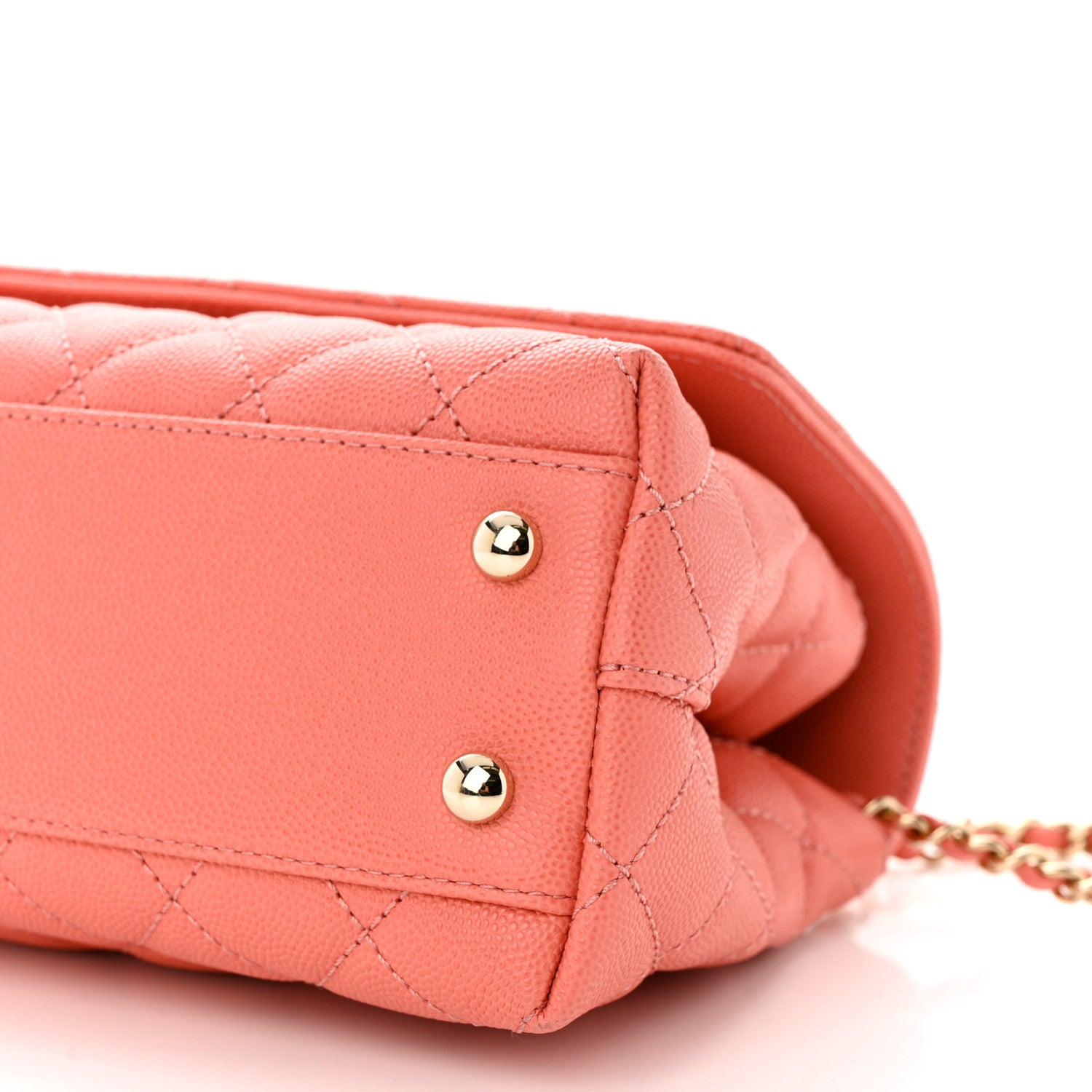 Chanel Caviar Quilted Mini Coco Handle Flap Coral 10 of 10