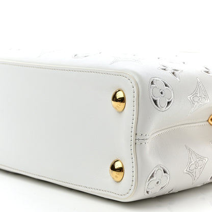 Louis Vuitton Calfskin LV Broderie Capucines BB White 10 of 16