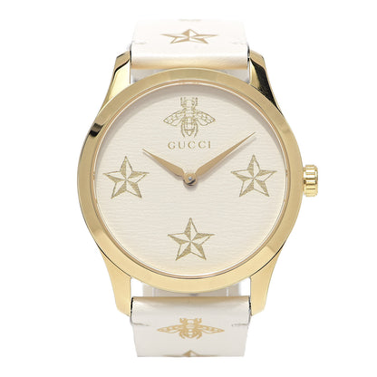 Gucci Stainless Steel Calfskin 38mm G-Timeless Bee Star Quartz Watch White 1 of 7