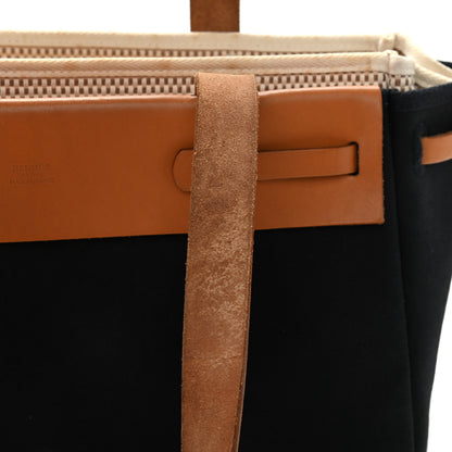 Hermes Toile Vache Hunter Herbag Cabas PM Black Natural 11 of 12