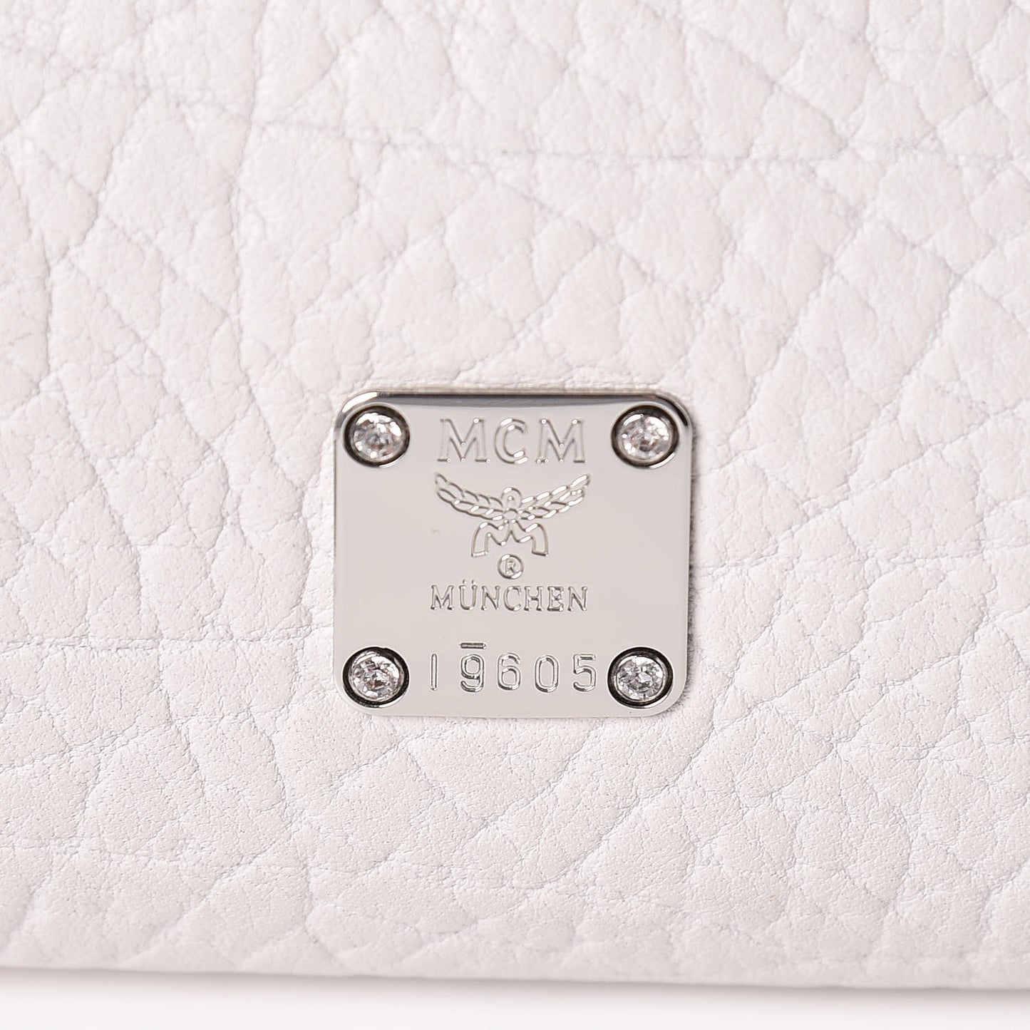 Calfskin Studded Medium Crossbody White
