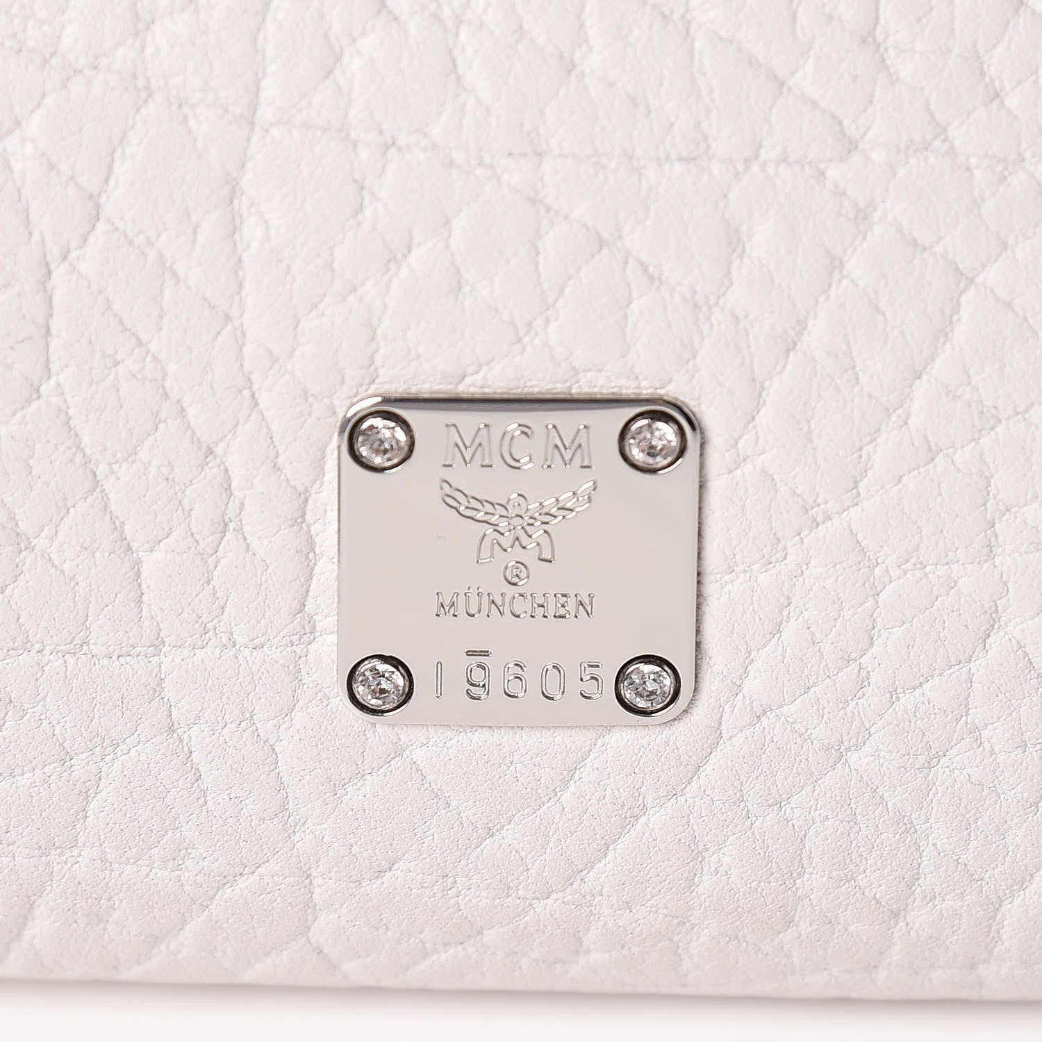 MCM Calfskin Studded Medium Crossbody White 7 of 13