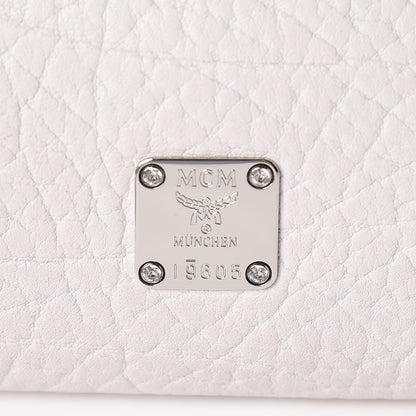 MCM Calfskin Studded Medium Crossbody White 7 of 13