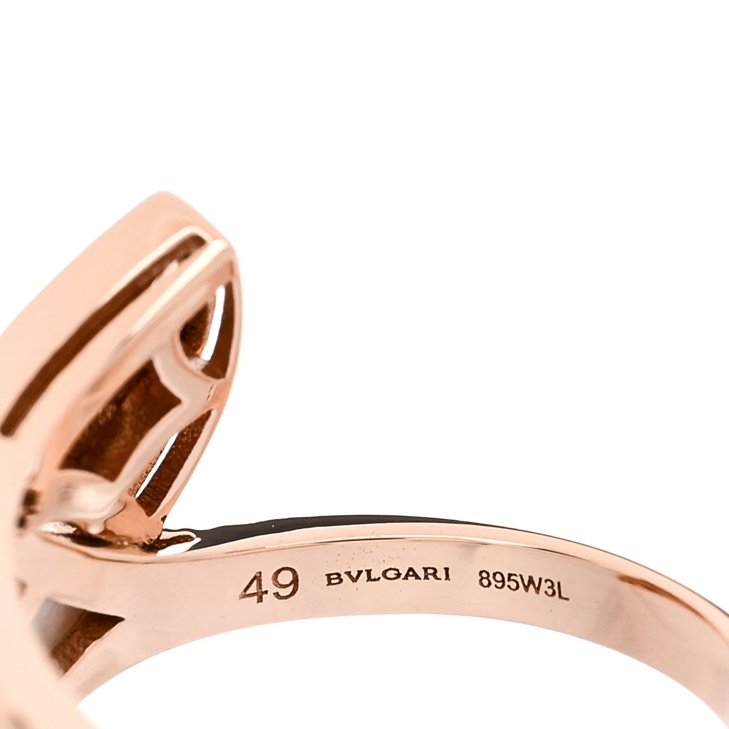 Bulgari 18K Rose Gold Diamond Mother of Pearl Divas' Dream Ring 49 5 4 of 6